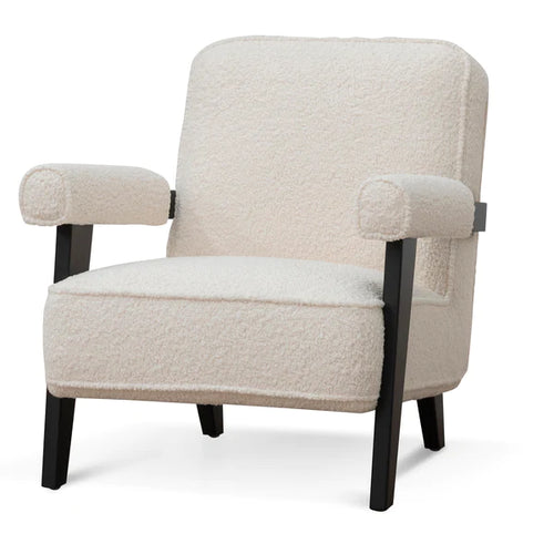 Ivory White Sherpa Armchair