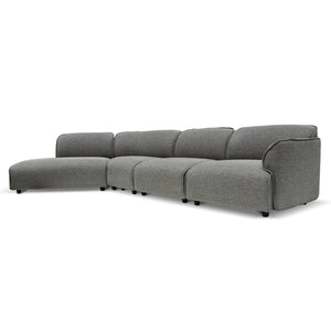 Graphite Grey Right Return Modular Fabric Corner Sofa