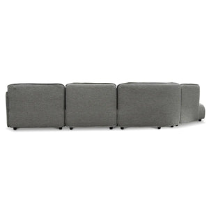 Graphite Grey Right Return Modular Fabric Corner Sofa