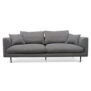 Noble Grey Four-Seater Fabric Sofa