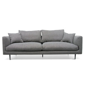 Noble Grey Four-Seater Fabric Sofa