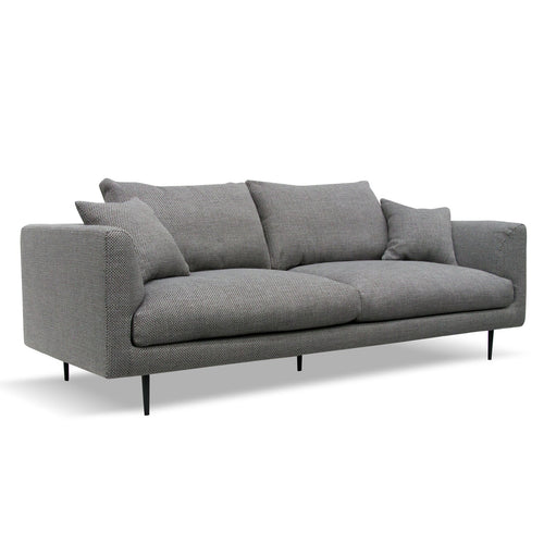 Noble Grey Four-Seater Fabric Sofa