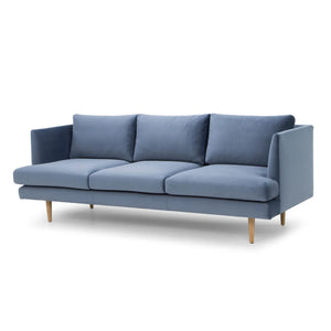 Dust Blue Three-Seater Fabric Sofa