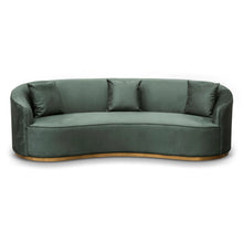 Load image into Gallery viewer, Dark Green Velvet Three-Seater Sofa