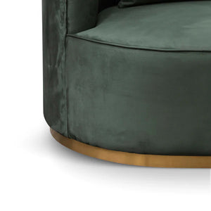 Dark Green Velvet Three-Seater Sofa