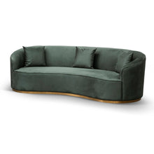 Load image into Gallery viewer, Dark Green Velvet Three-Seater Sofa