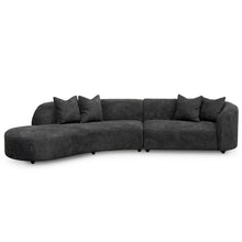 Load image into Gallery viewer, Charcoal Fleece Left Chaise Sofa