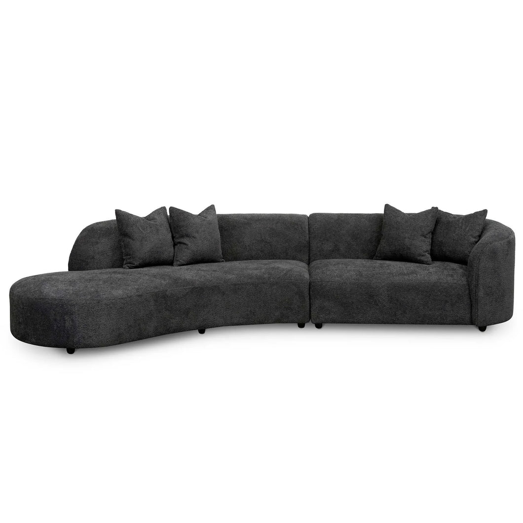 Charcoal Fleece Left Chaise Sofa