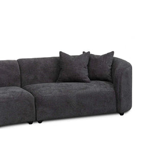 Charcoal Fleece Left Chaise Sofa