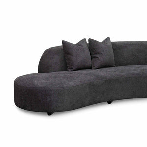Charcoal Fleece Left Chaise Sofa
