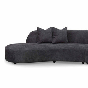 Charcoal Fleece Left Chaise Sofa