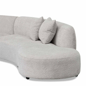 Light Grey Fleece Right Chaise Sofa