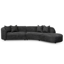 Load image into Gallery viewer, Charcoal Fleece Right Chaise Sofa