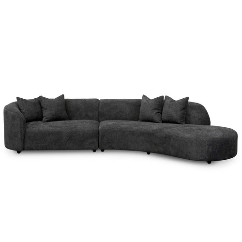 Charcoal Fleece Right Chaise Sofa