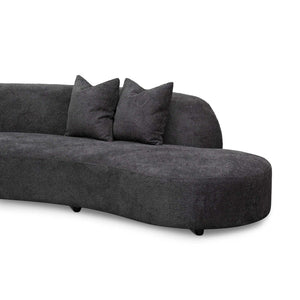 Charcoal Fleece Right Chaise Sofa