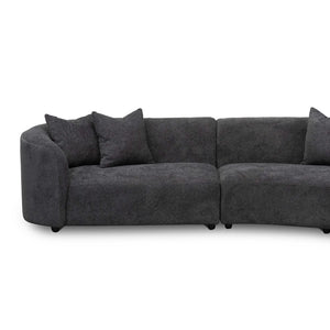 Charcoal Fleece Right Chaise Sofa