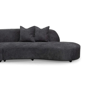 Charcoal Fleece Right Chaise Sofa