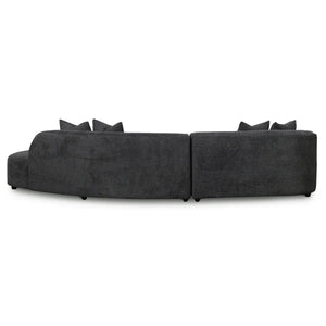 Charcoal Fleece Right Chaise Sofa