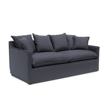 Load image into Gallery viewer, Charcoal Linen Three-Seater Fabric Sofa