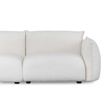 Load image into Gallery viewer, White Wash Boucle Three-Seater Sofa