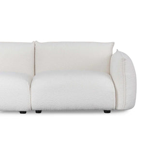 White Wash Boucle Three-Seater Sofa