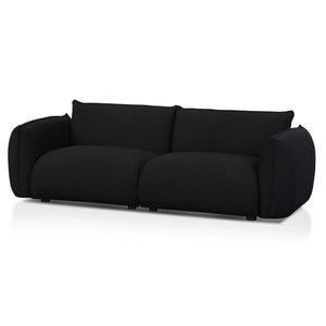 Black Boucle Three-Seater Sofa