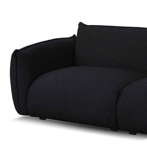 Black Boucle Three-Seater Sofa