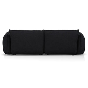 Black Boucle Three-Seater Sofa