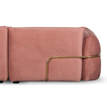 Load image into Gallery viewer, Blush Pink Three-Seater Sofa with Brass Frame