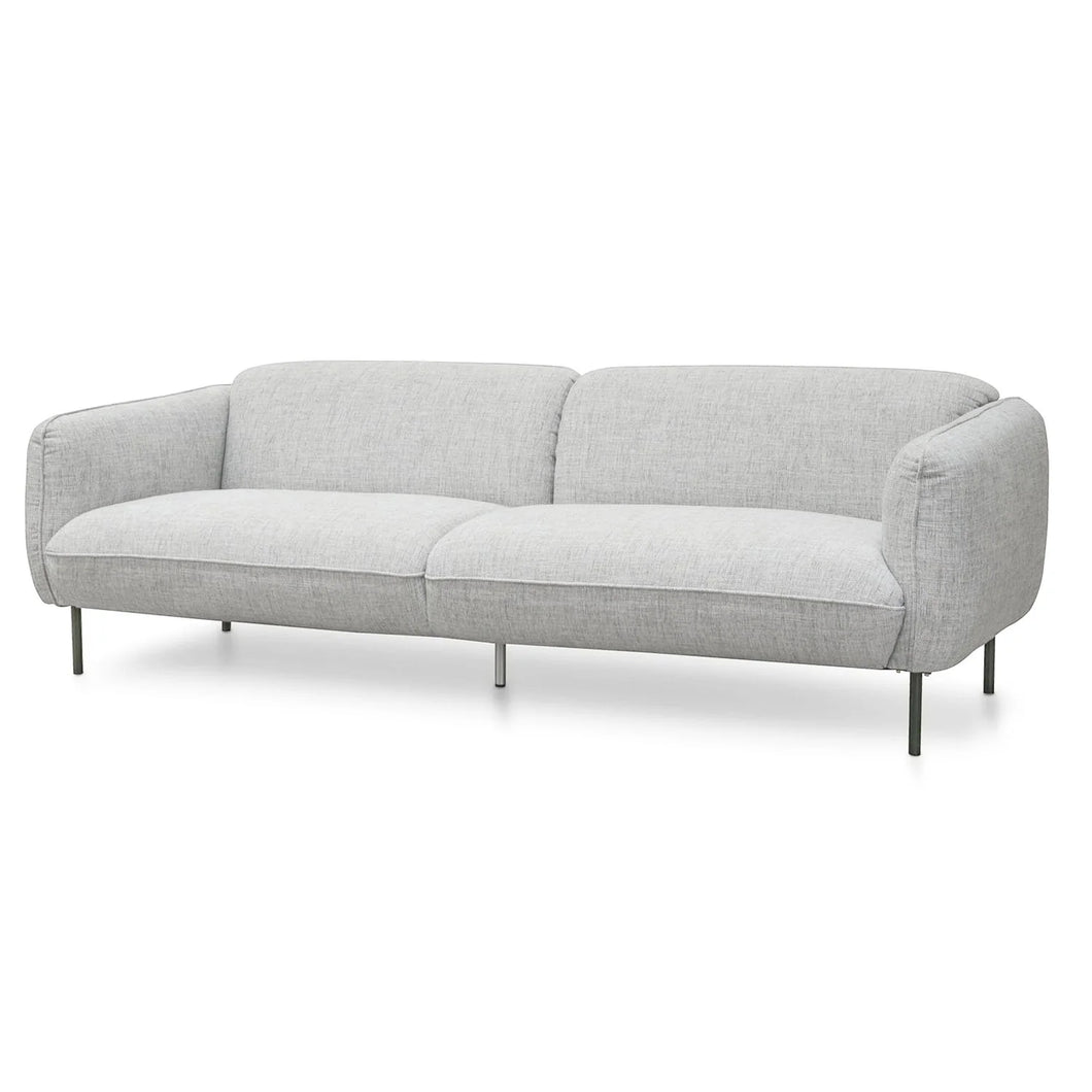 Light Grey Spec Three-Seater Fabric Sofa