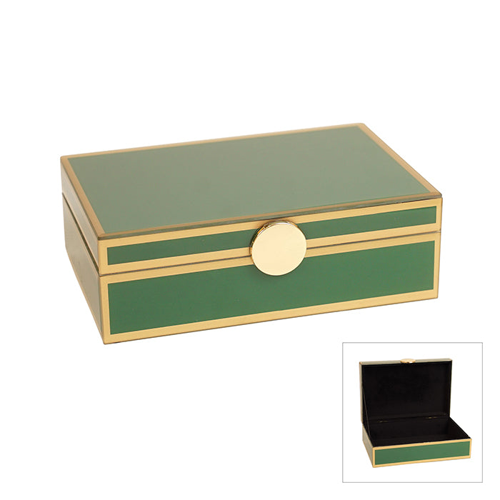 Large Green & Gold Jewellery Box