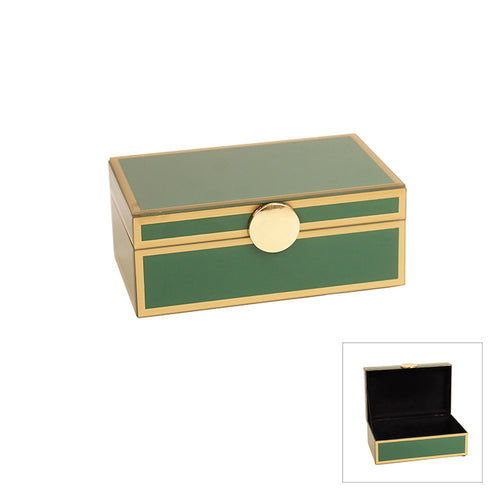 Medium Green & Gold Jewellery Box