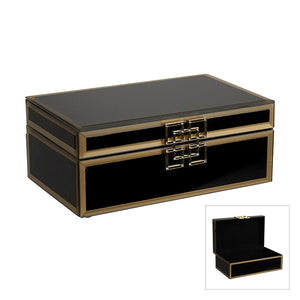 Large Gold & Black Emblem Jewellery Box