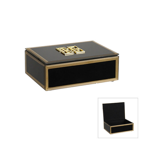 Small Gold & Black Emblem Jewellery Box