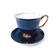 Load image into Gallery viewer, XL Navy Teacup and Saucer - 375mL