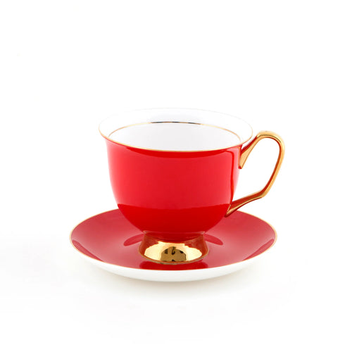 XL Red Teacup and Saucer - 375mL