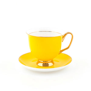 XL Yellow Teacup and Saucer - 375mL
