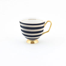 Load image into Gallery viewer, XL Nautical Stripe Teacup and Saucer - 375mL