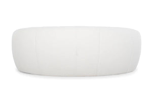 White Boucle Three-Seater Fabric Sofa
