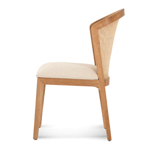 Light Beige Fabric Dining Chair