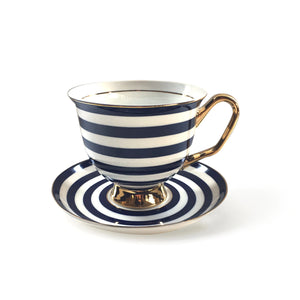 XL Nautical Stripe Teacup and Saucer - 375mL