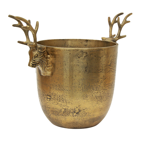 Gold Reindeer Champagne Bucket