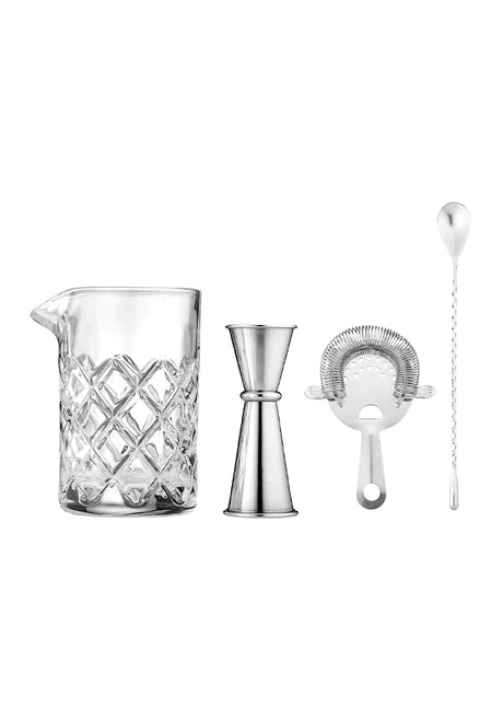 Ophelia Carved Glass Cocktail Set