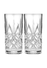 Load image into Gallery viewer, Ophelia Carved Highball Glass Tumblers 2 Pack
