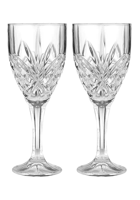 Ophelia Carved Wine Glasses 2 Pack