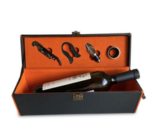 Load image into Gallery viewer, Men&#39;s Republic Wine Bottle Carry Case with 4 Wine Tools