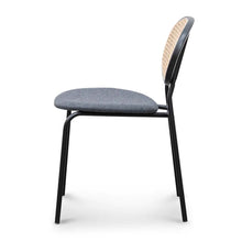 Load image into Gallery viewer, Grey Fabric Dining Chair with Black Frame