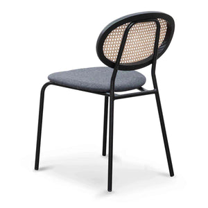 Grey Fabric Dining Chair with Black Frame