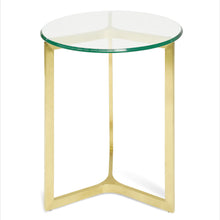 Load image into Gallery viewer, Round Glass Side Table with Gold Base