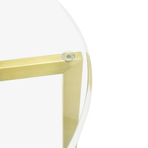 Round Glass Side Table with Gold Base